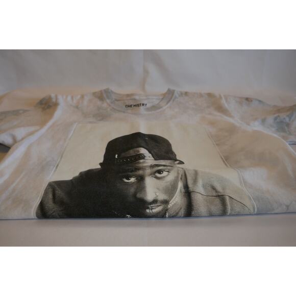 Tupac Tie Dye Gray and White Poetic Justice T-Shirt Sz Med - Picture 9 of 16
